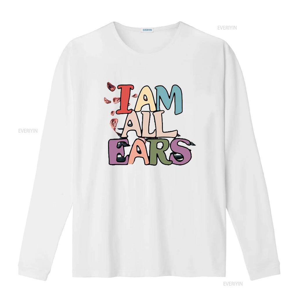 I Am All Ears Spooky Season Ghost Halloween Groovy Women SweaT T Shirt Vintage Washed Soft Casual Unisex Stylish Streetwear