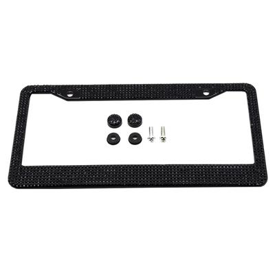 Yousheng Stainless Steel Rhinestones Glittering Car Auto License Plate Frame Tag Cover