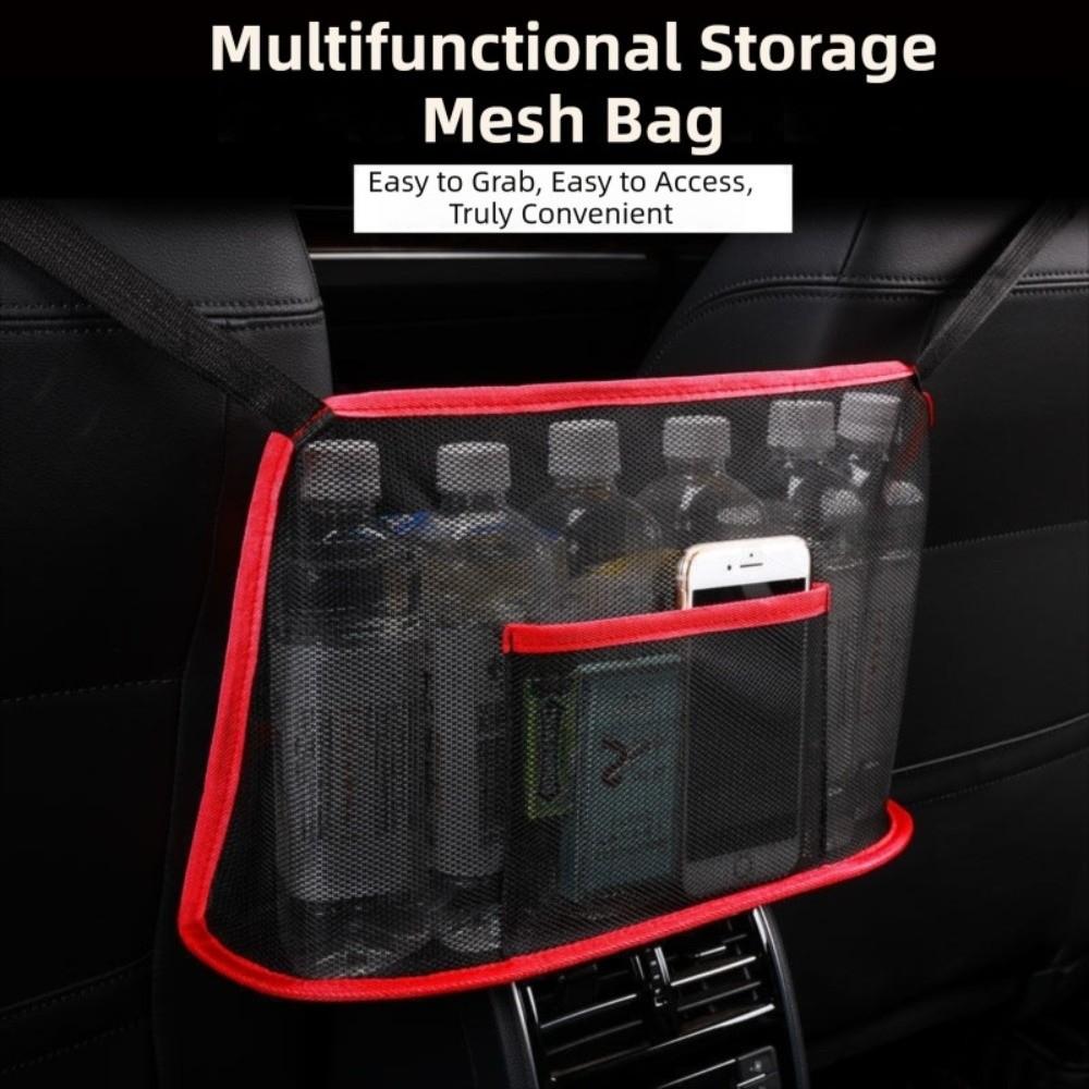 Spacious Car Seat Mesh Bag Large Capacity Handbag Purse Organizer for Dogs and Pets