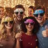 New Years Glasses Heart-Shaped Decoration New Year Party Glasses For Holiday Masquerade Carnivals Teen Adults Celebration Party