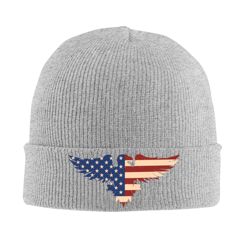 American Eagle Print Beanie Vintage Graphic Knit Hat Retro Streetwear Soft Warm for Unisex Women Elastic Cap Skullie Beanies Winter