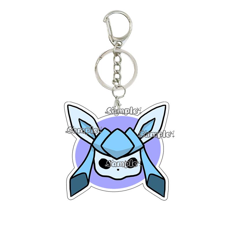 Anime Glaceon Flareon Jolteon Cartoon Acrylic Keychain Figure Keyring Ornament Collectible Accessory Charm Couple Chain Jewelry