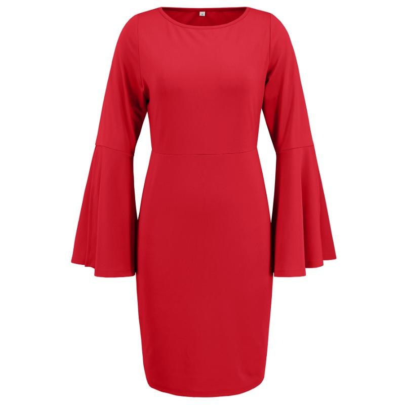 Podzimní a zimní sexy dámské šaty s kulatým výstřihem, s kulatým výstřihem, rukávy, zavinuté, bokové šaty, šaty