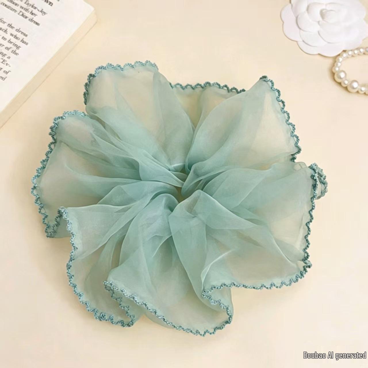 French Clear Mint Green Women s Scrunchie: Gentle, Versatile Hair Tie Accessory