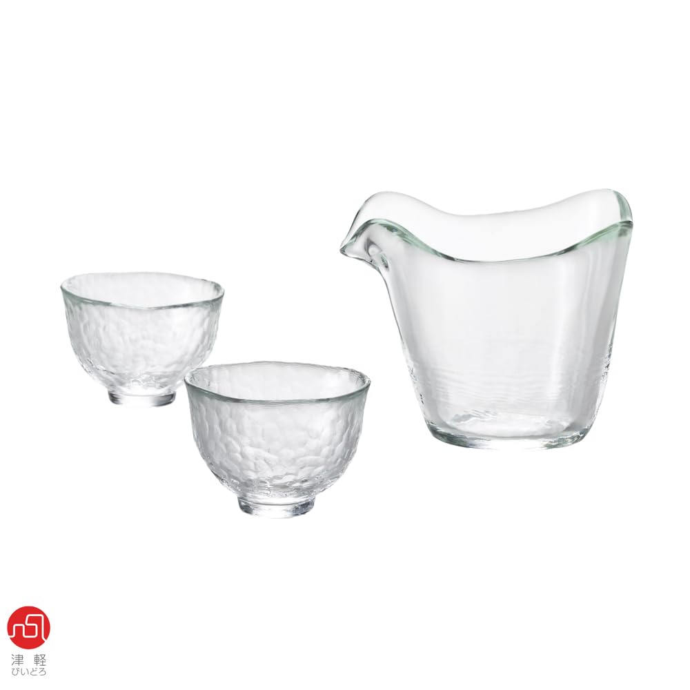 Aderia Tsugaru Glassware Katakuchi Sake Made in Gift Includes Sake and Perfect for Cold Stylish Gift for Housewarming Wedding Small Retirement