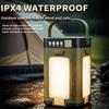 Solar LED Camping Lantern Portable IPX4 Waterproof Rechargeable 2000mAh Solar Charging 6 Modes Flashlight Tent Lights for Camping Hiking