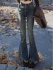 Cross-Border Tassel Cement Gray Micro-Flare Jeans: Women's 2026 Spring/Summer Elastic Slimming Retro Pants with Frayed Hem