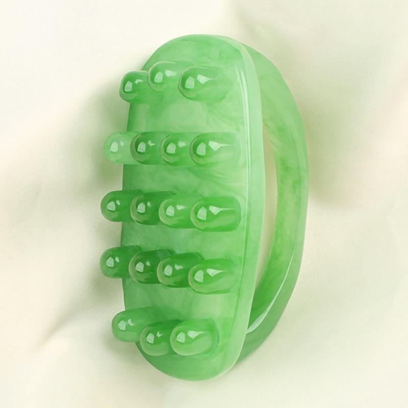 18 Beads Handheld Gua Sha Massage Roller Natural Resin Waist Neck Back Leg Body Meridian Scraping SPA Anti Cellulite Relaxation