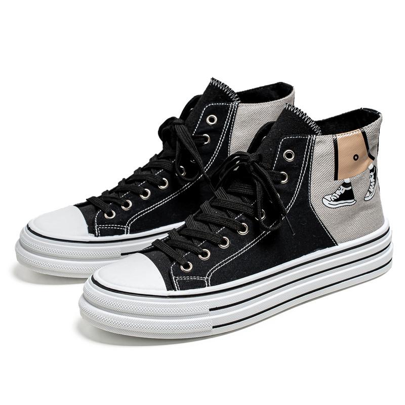 Fashion 2024 Classic Canvas Men's Vulcanize Shoes Breathable Canvas Sneakers Men Comfort High Top Sneakers For Men Teenager Board Shoes