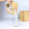 Bamboo Grain Storage Container Food Condiment Dispenser Transparent Sliding Lid Kitchen Storage Tank For Cereal, Rice, Flour