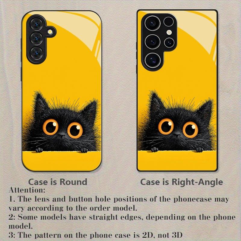 Phone Case - Black Cat Print Phone Case Cover for Samsung Galaxy Ultra  S22 Ultra S20 Ultra 56 A72 A73 Anti-drop Protection