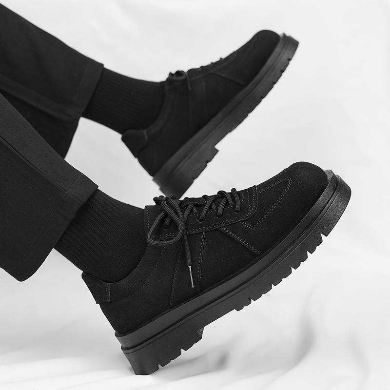 Fashion Mens Suede Leather Shoes Sport Thick Soled Luxury British Business Brand Formal Work Platform Fashion Casual Shoes Zapatillas