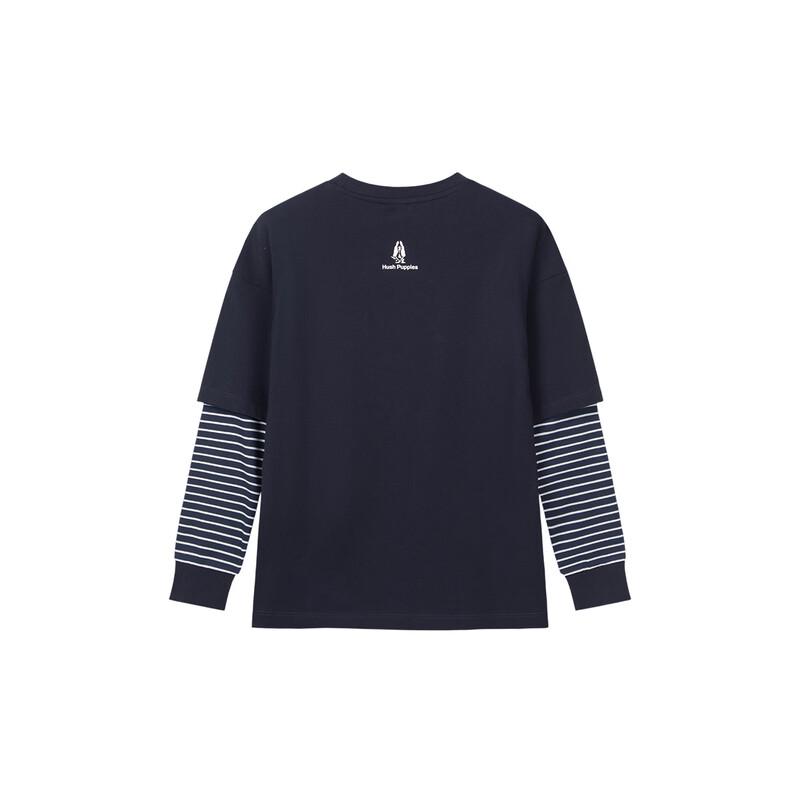 Hush Puppies Jungen Langarm Rundhals-T-Shirt mit Fake-Zweiteiler