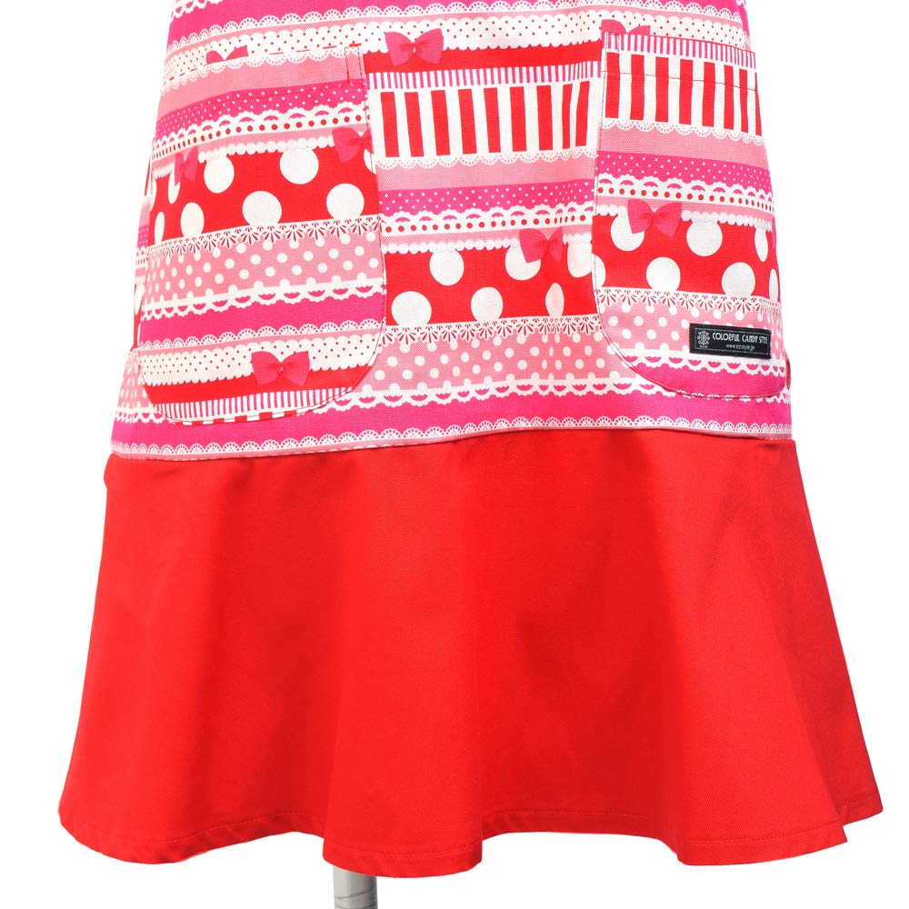 Schürze für Kindergarten einfach anziehen Kindergarten verstellbar mädchenhaftes Band und himbeerfarbene bunte Süßigkeiten NC601300 Lehrerinnen, Frauen, an, Schule, Kindergarten, Größe,