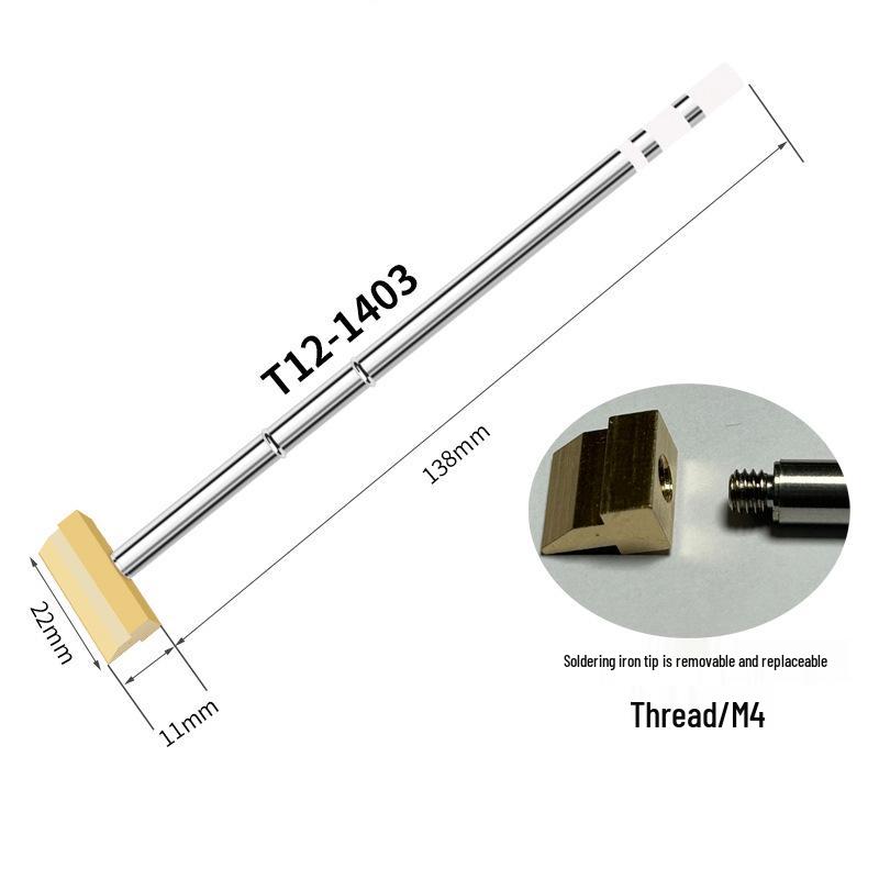T12 Chisel Type Soldering Iron Tip - Wide, Enlarged, and Flat Spatula Type