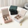 Portable Travel Jewelry Box - Mini Pu Leather Case With Soft Velvet Interior Compact Organizer For Rings Earrings Necklaces