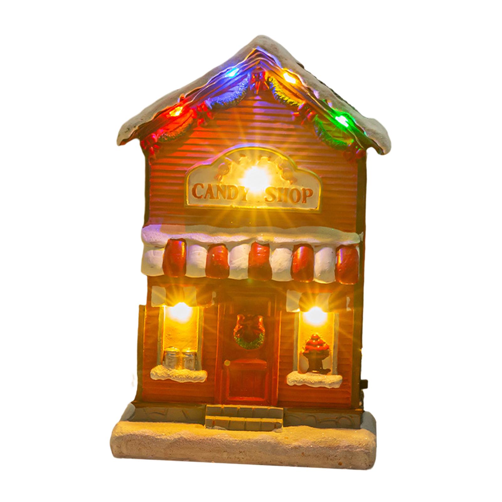 

Светодиодная подсветка Рождественская деревенская фигурка домика Рождественский подарок центральный элемент стола