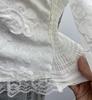 French Retro One-Shoulder Pearl Strap Lace Top with Chest Pads