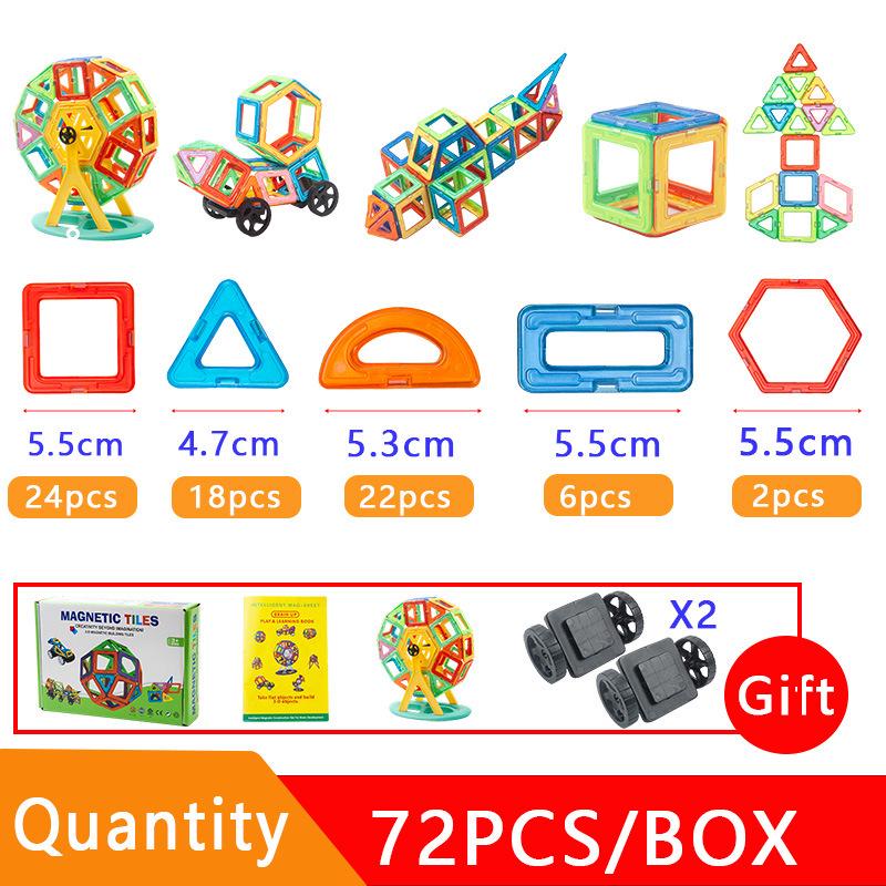 Large Educational Magnetic Tiles - Children's Development Toy for Creative Building and Thinking