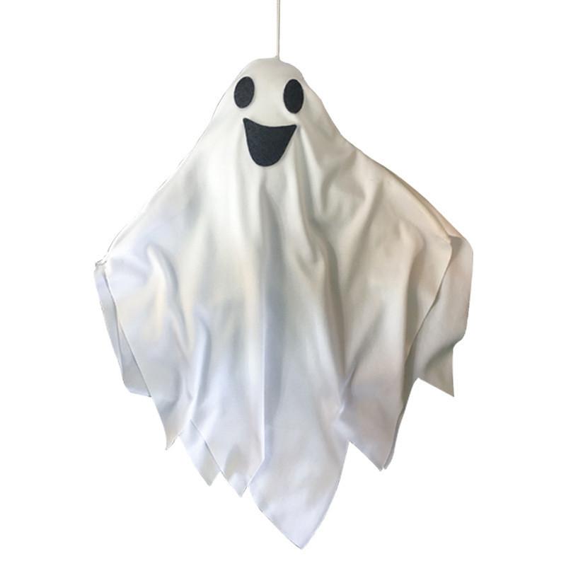 White Ghost Halloween Wall Hanging Decor With Cute Expressions For Garden Yard