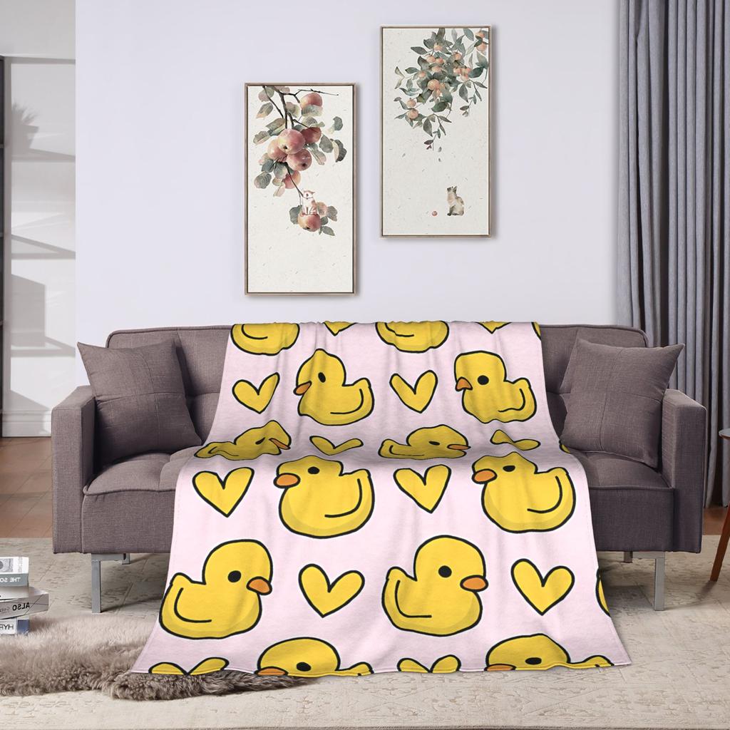 Yellow Duck Super Soft Blanket Kids Adult Plush Throw Blanket Fluffy Couch Bed Flannel Bedspread Sofa Bed Cover