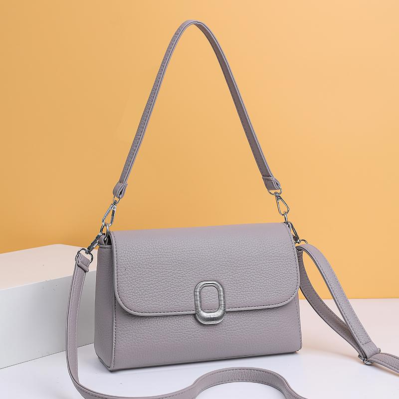 Sac Bandoulière en Cuir Souple pour Femmes Sac à Épaule Aisselle Grande Capacité Commuter Petit Sac Carré