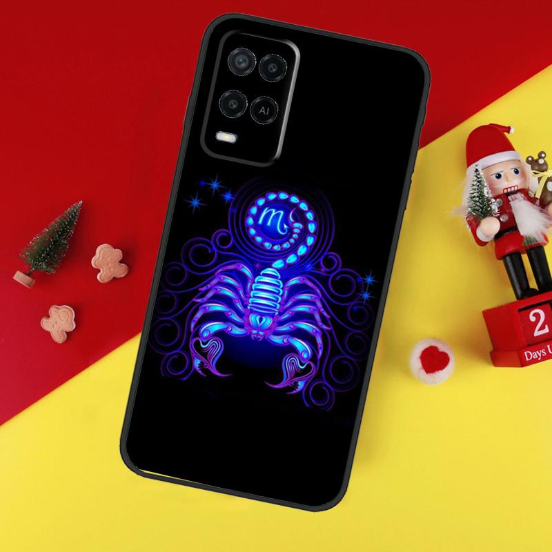 Neon Zodiac Signs Case For Oppo A78 A98 A18 A38 A58 A5 A6 Pro A54 A74 A94 A17 A57 A80 A60 A40 A96 A76 A16 A15