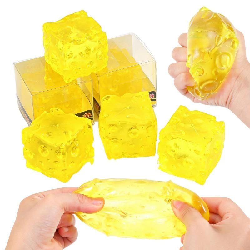 Honey Cheese Square Fidget Toy Super Soft Mochi  Anxiety Stress Relief for Adult Office Stress Buster
