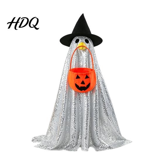Statue Goose Costume Halloween Ghost Costume with Shiny Sequin Decor Soft Atmosphere Prop for Holiday Yard Decorations Accessories