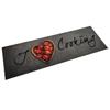 Kitchen Mat - vidaXL - Washable - Black - Text Print - 180 X 60 Cm