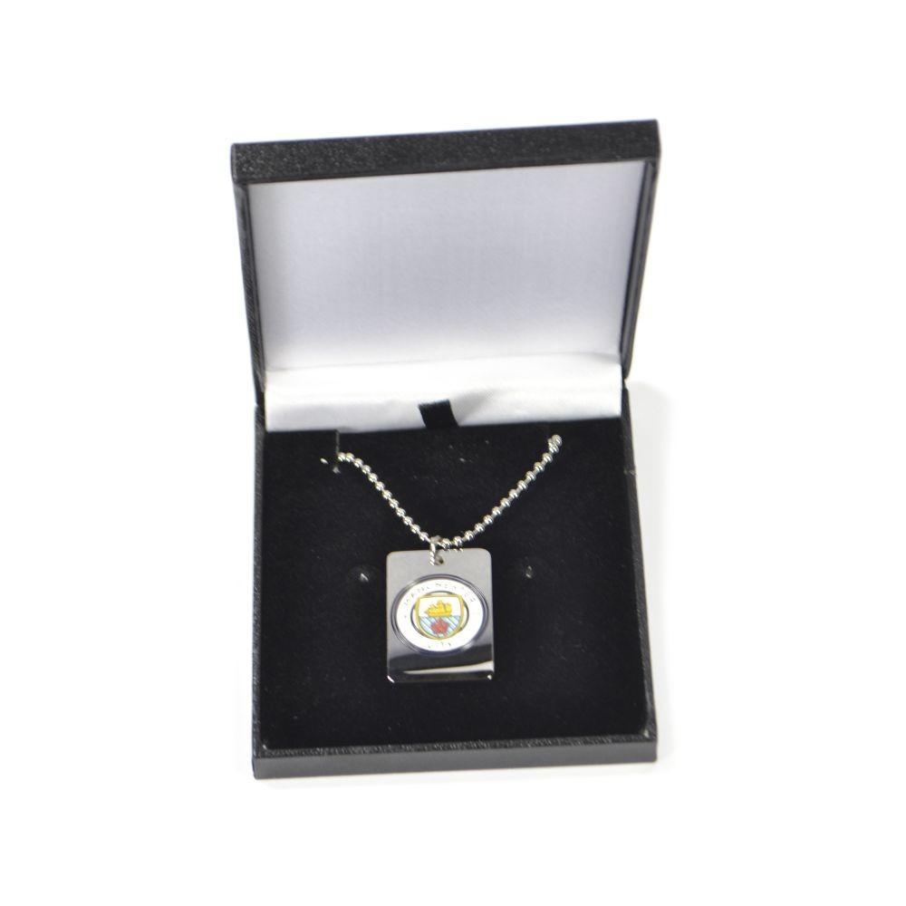 Manchester City FC Erkennungsmarke mit Wappen und Kette aus Emaille