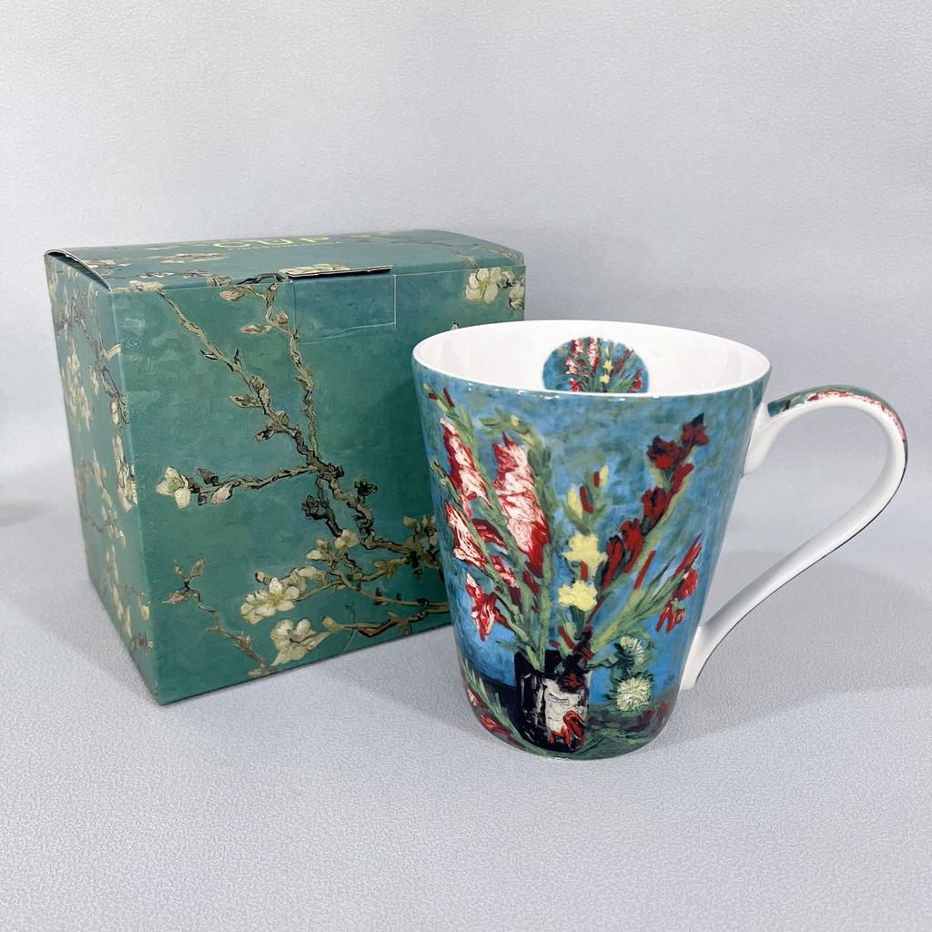 Mug Bone Porcelain Light Luxury High End Sense   Personalized Oil Painting Style Mug Sea Anemone Dandelion Water Cup Home Use