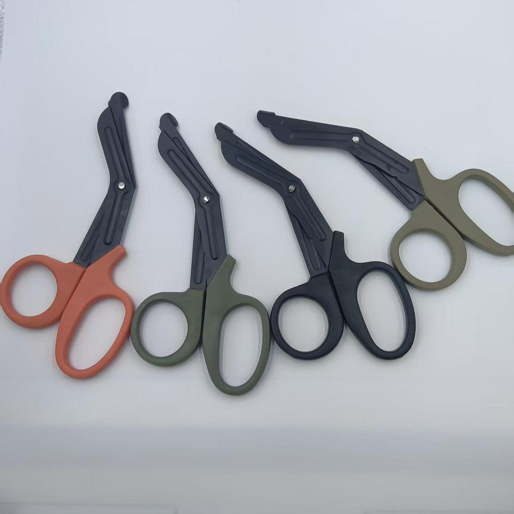 Portable Outdoor Tactical First Aid Scissors - Multi-functional Angled Canvas Shears