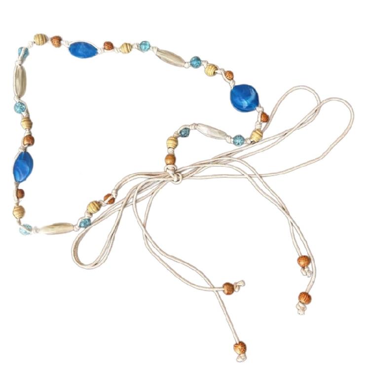 Sexy Tie Belts Braided Belt Seashells Flower Tie Belt for Bohemia Girls Women