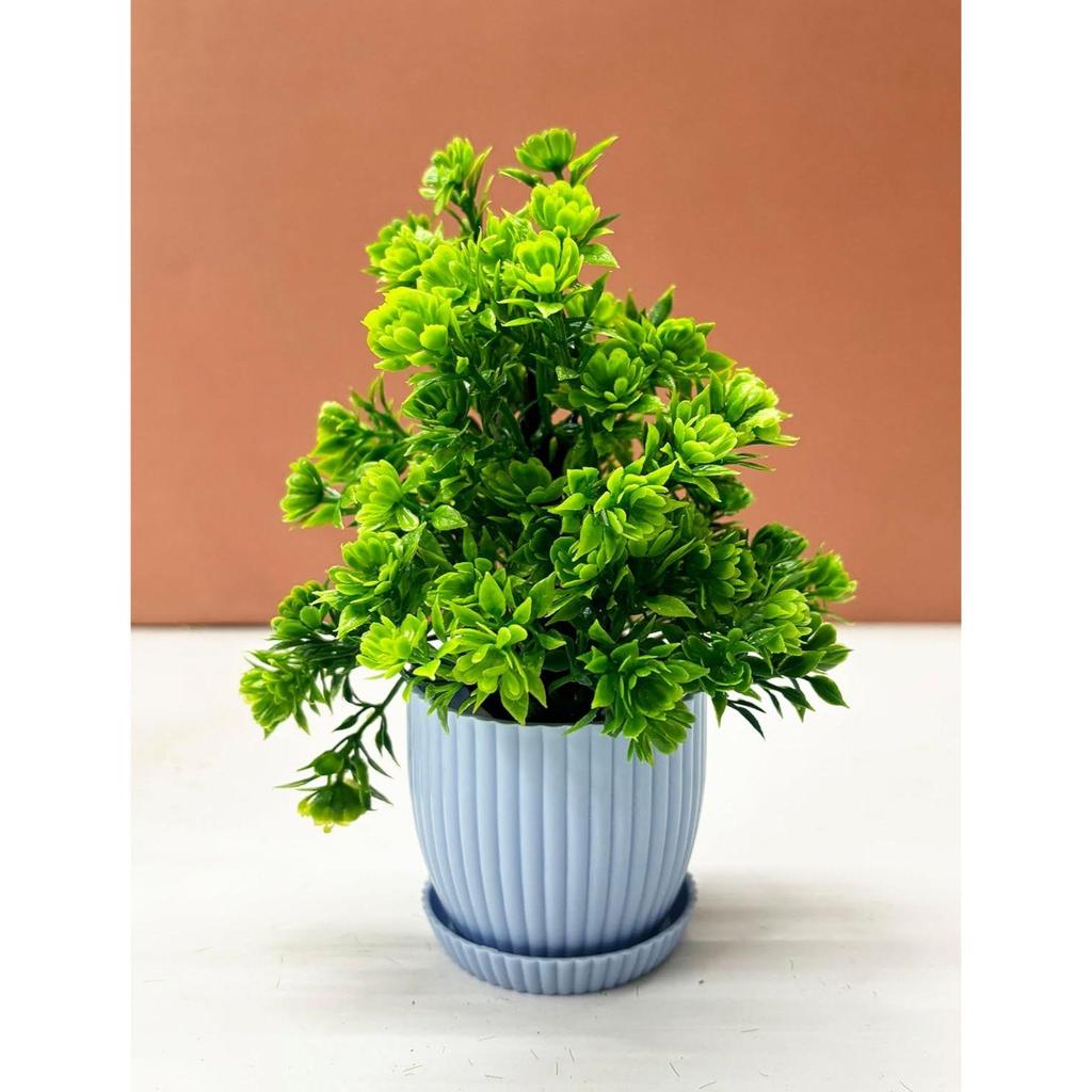 Plastové 6 kusů Umělé rostliny Malé,Mini Umělé rostliny Vnitřní Pro Domov Statek Koupelna Police Dekor(Výška : 17 cm, Modrá)