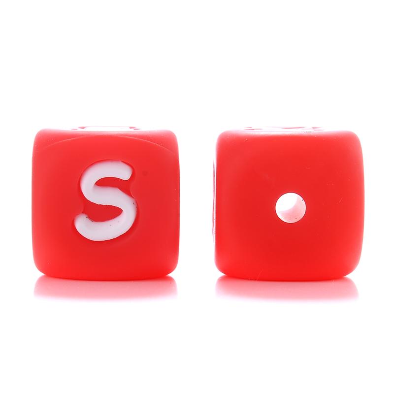 10Pcs/Lot 12mm Silicone Letter English Alphabe Beads Food Grade Silicone Chewing Beads DIY Baby Teething Toys Necklace Pendant