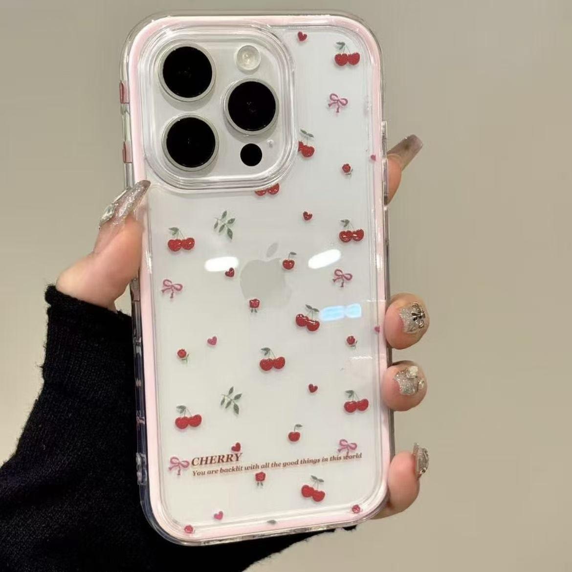 

2-in-1 Cherry Fresh iPhone Case for Apple 17 Pro/16/15/14/13/12/11 15