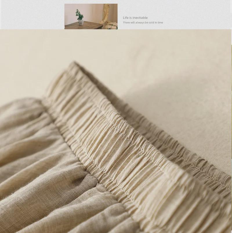 Jupe trapèze en coton fin à volants avec taille élastiquée - Style japonais et coréen