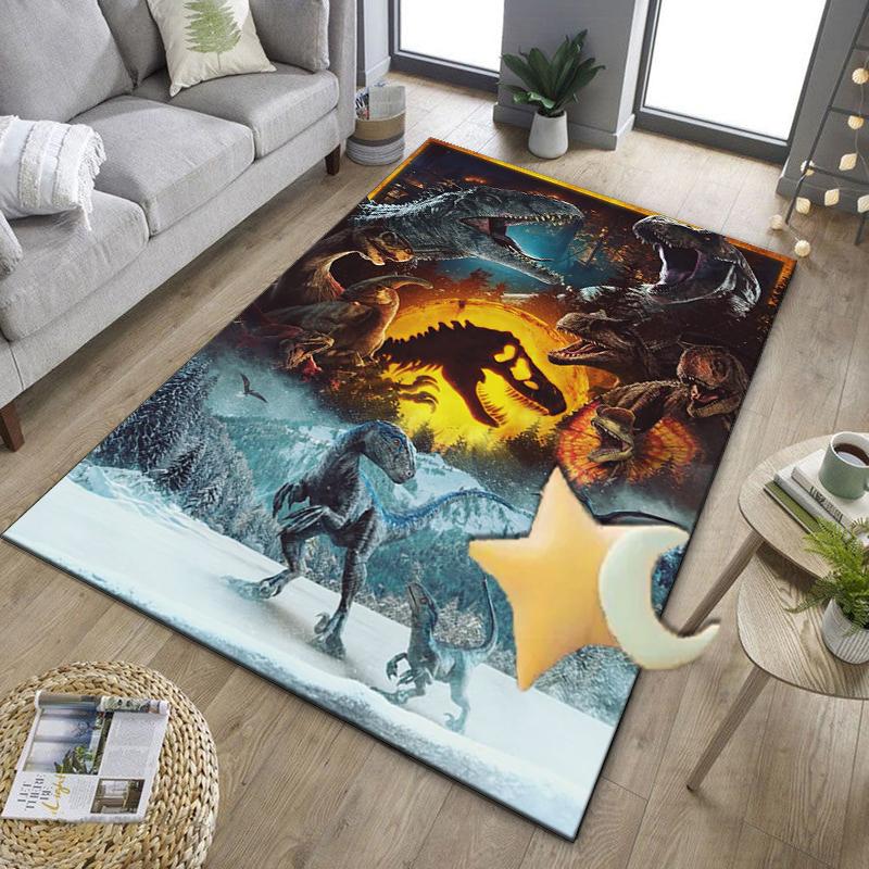 Dinosaur Moonlit Adventure Office Rug Chair Mat, Game Carpet, Suitable for Front Door, Bedroom, Living Room, Desk, Holiday Gift