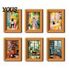 Decorative Fridge Magnets for Photos Cute Cat Magnetic Magnet, Vintage Wooden Picture Frame, Fun Frames Office Whiteboards Scene Decor Metal Cabinets,