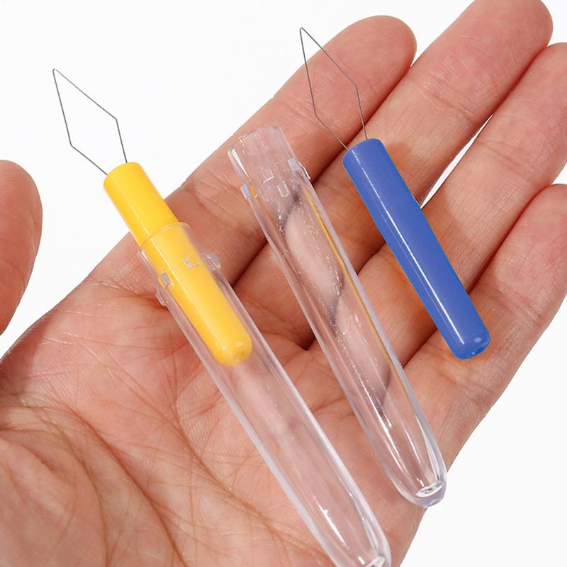 3PCS Needle Threader with Cover Automatic Small Threader Tool Plastic Needle Changer Portable Sewing Handmade Accessories