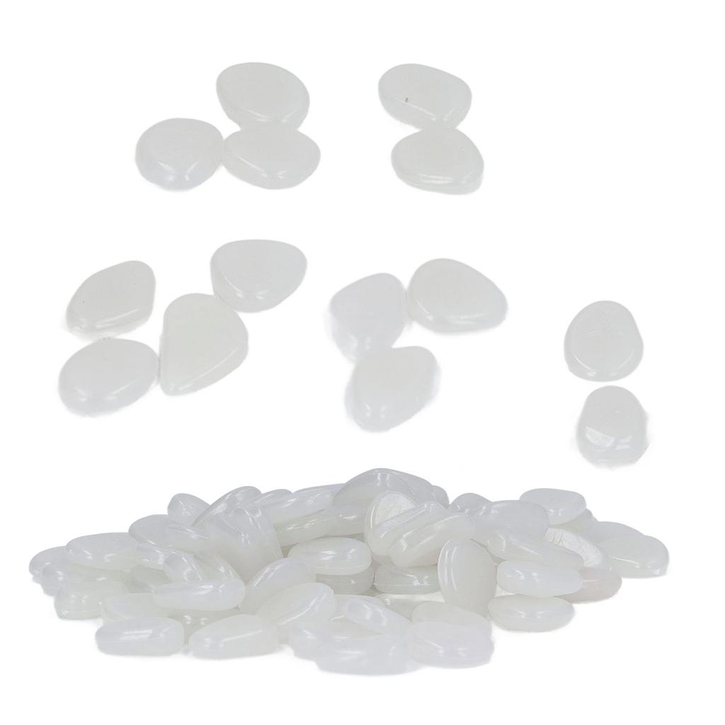Outdoor Luminous Stones Colorful Fluorescent Luminous Pebbles for Dark Garden Courtyard Walkway Garden Trails 100   Bag