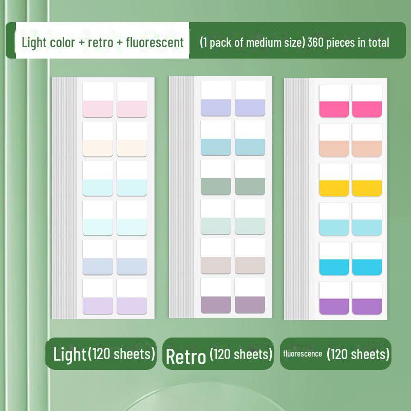 Custom Morandi Index Label Sticky Notes – Fluorescent Bookmarks for Students