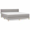 3130529 vidaXL Lit à sommier tapissier avec matelas Gris clair 180x200cm Tissu