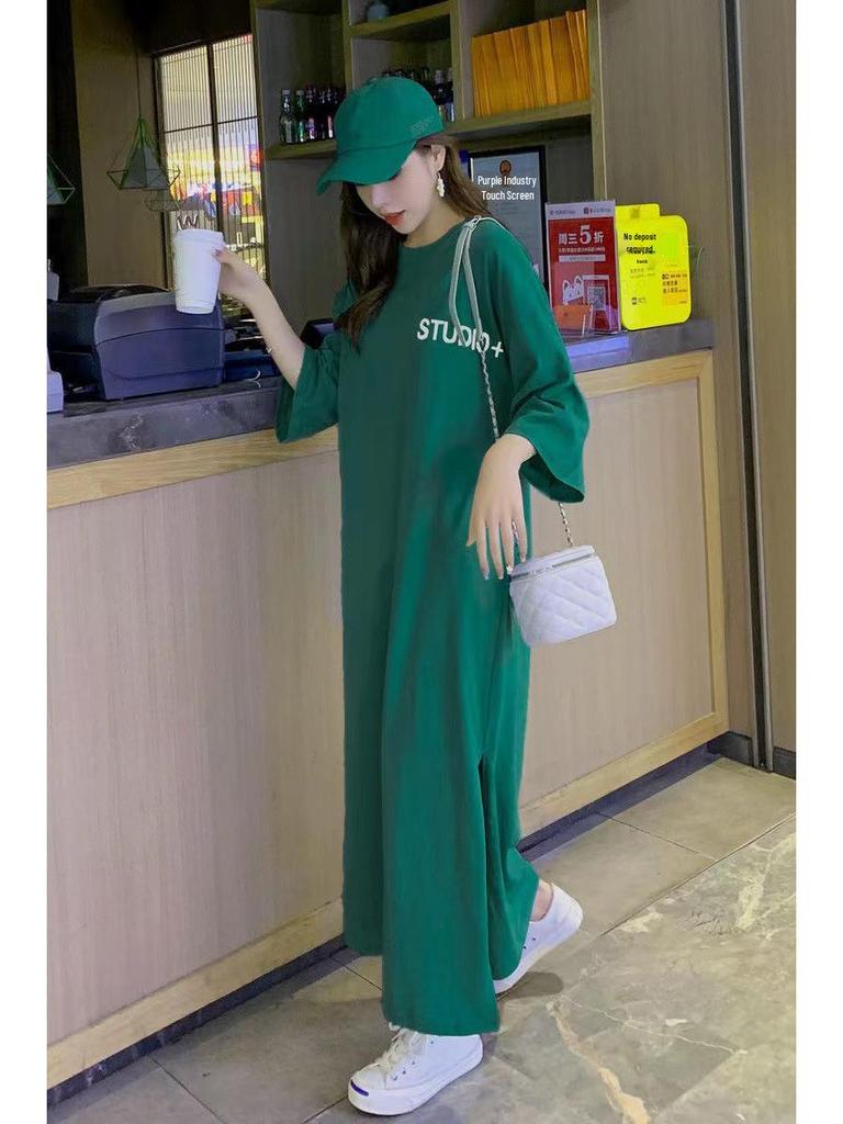 Plus Size Over-the-Knee Summer T-Shirt Dress - Long, Loose, and Comfortable