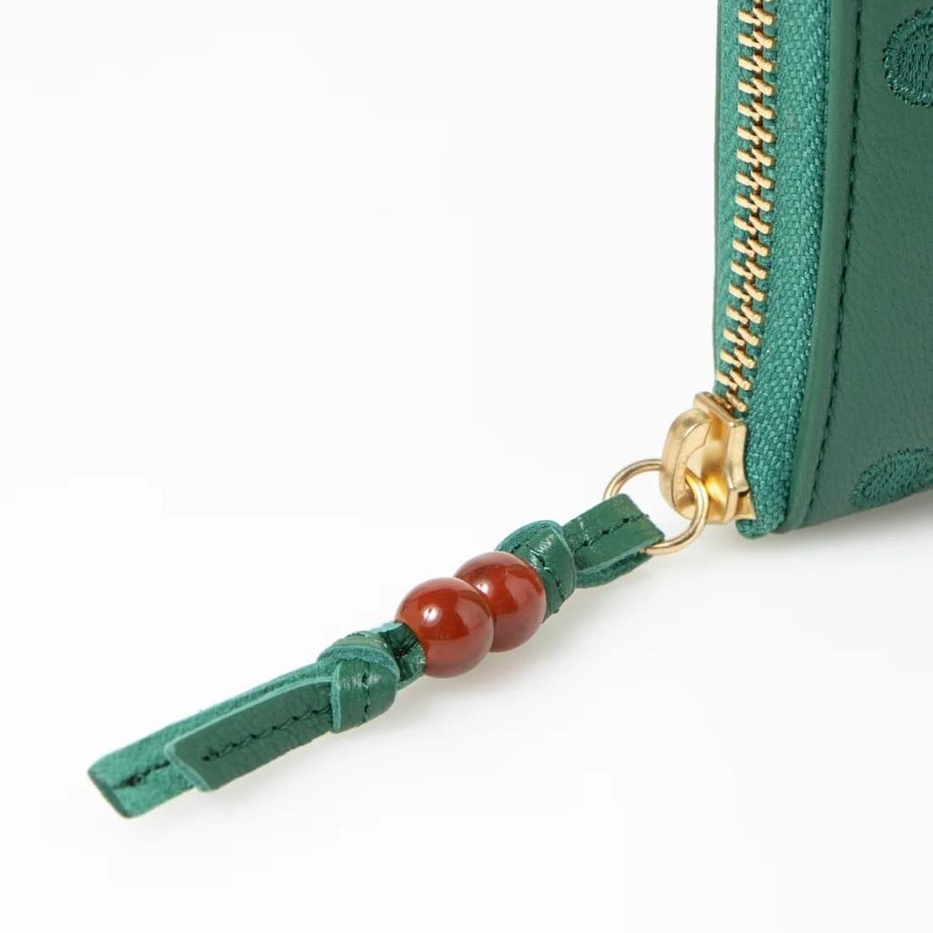 Dot Embroidery Round Palm Fit Wallet