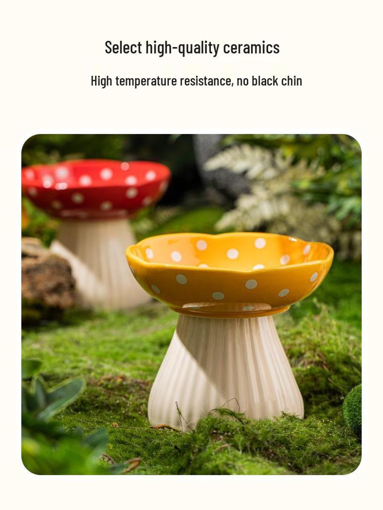 Ceramic Elevated Cat & Dog Bowl - Anti-Tip Design for Cervical Spine Protection - Food & Water Bowl