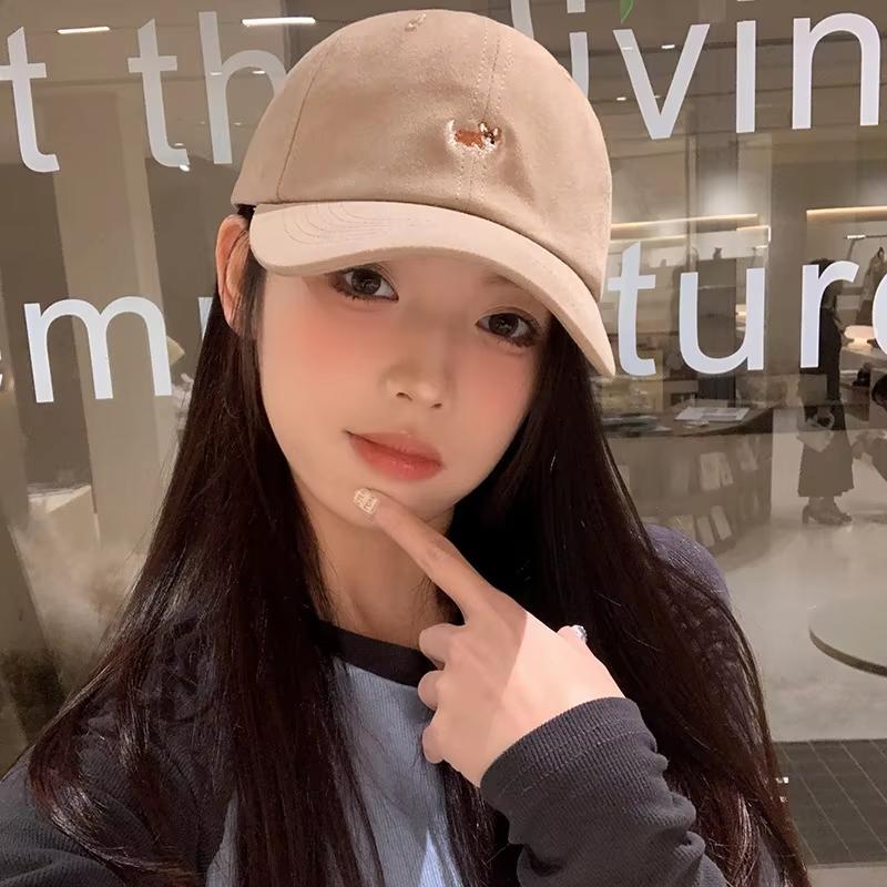 Cute Cartoon Animals Embroidery Baseball Cap For Women Soft Cotton Snabpack Solid Color Visors Hat Lovely Kawaii Sports Caps