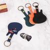 1Pc Leather Guitar Pick Bag Pick Holder Case Guitar Shape With Key Ring Guitar Accessories Instrument Accessories