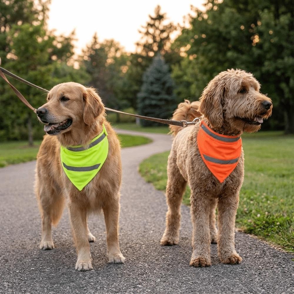 Luminous Dog Bandana Adjustable Dog Saliva Towel Four Season Pet Neckerchief Party Decor